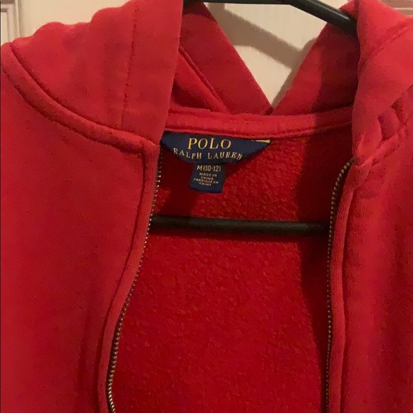 Red Polo Ralph Lauren zip up hoodie - Picture 2 of 3